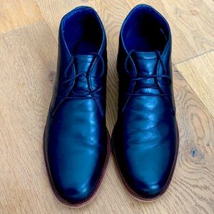 Cole Haan RBR Black Leather Carter Chukka